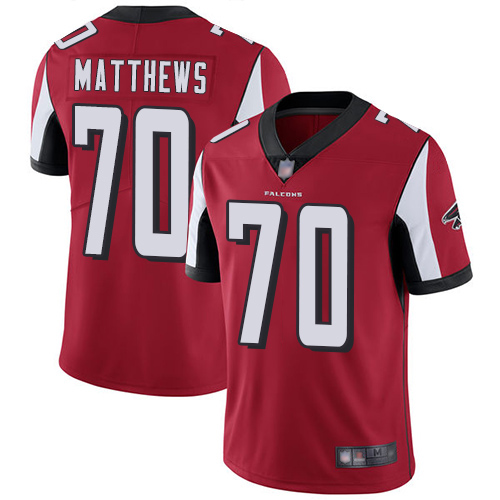 Atlanta Falcons Limited Red Men Jake Matthews Home Jersey NFL Football #70 Vapor Untouchable